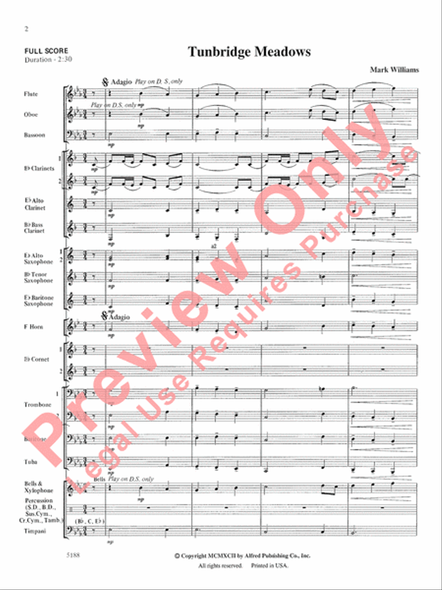 Tunbridge Meadows Concert Band scores gallery preview page 3