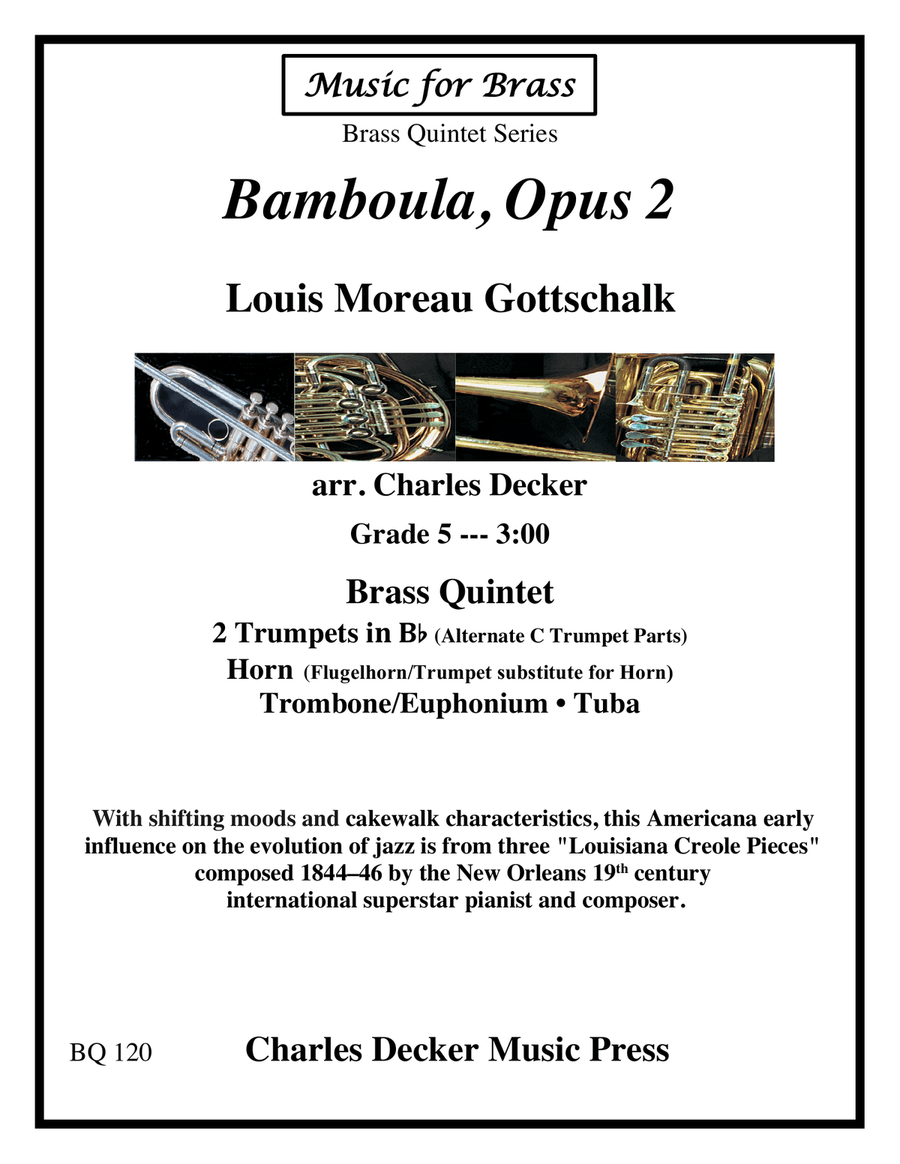 Bamboula, Opus 2 for Brass Quintet Brass Quintet scores gallery preview page 1