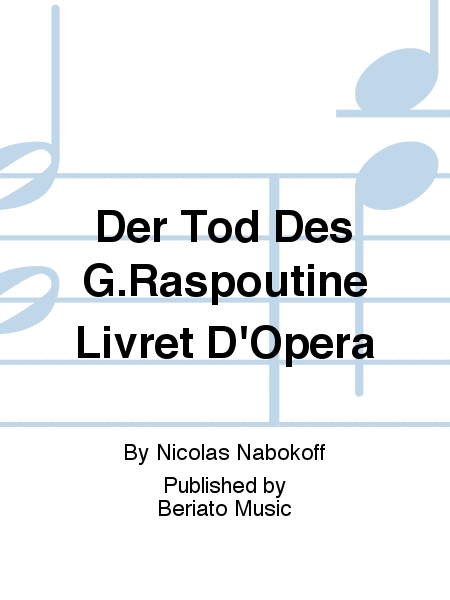 Der Tod Des G.Raspoutine Livret D'Opera