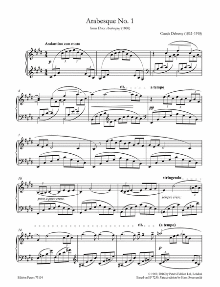 Arabesque No. 1 for Piano