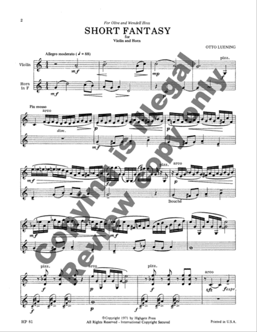 Short Fantasy Short Fantasy Horn scores gallery preview page 3