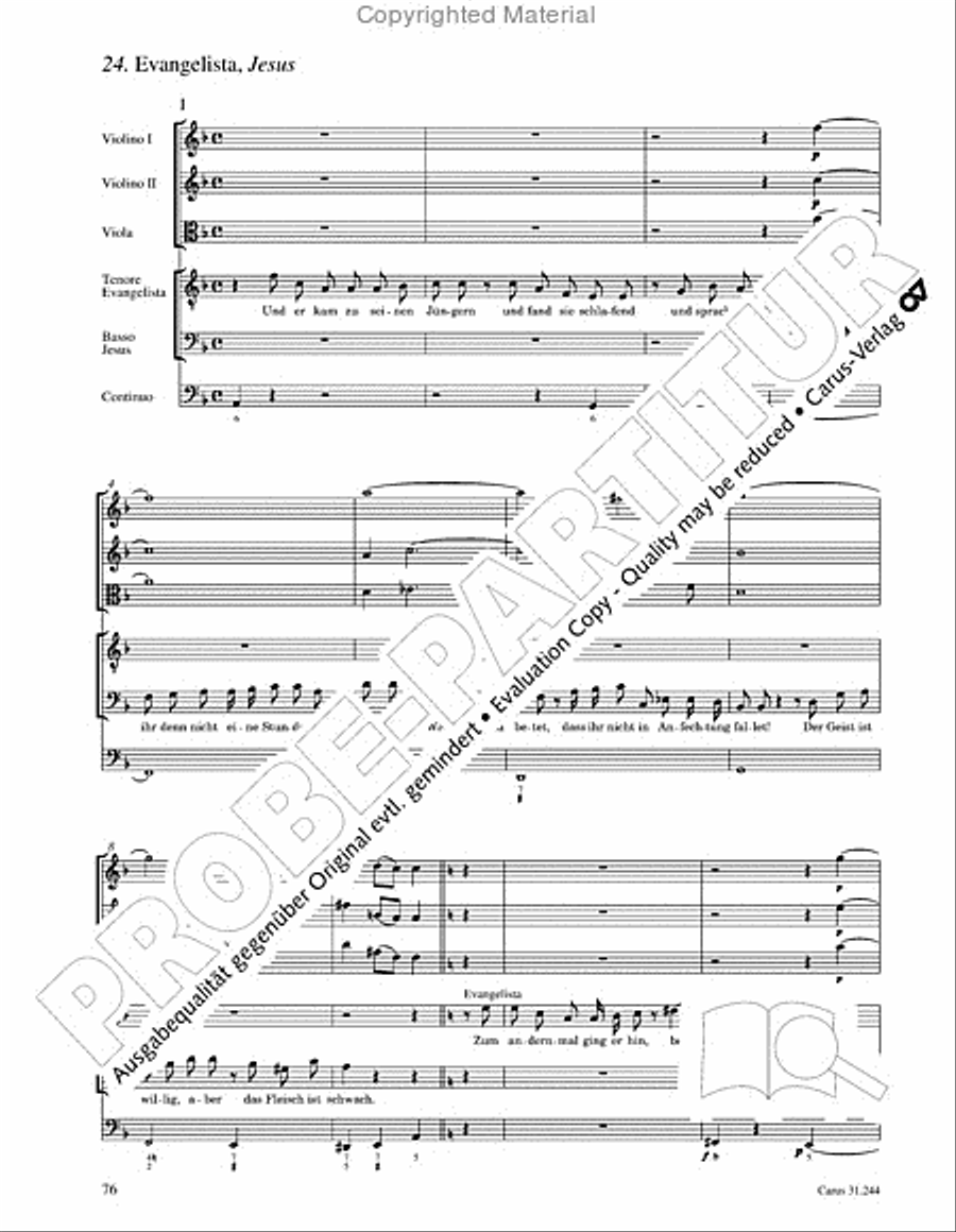 St. Matthew Passion (Matthaus-Passion) 4-Part scores gallery preview page 78