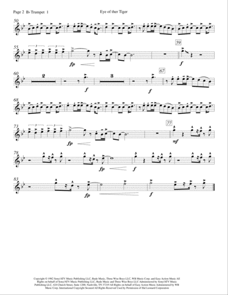 Eye Of The Tiger Brass Ensemble scores gallery preview page 3