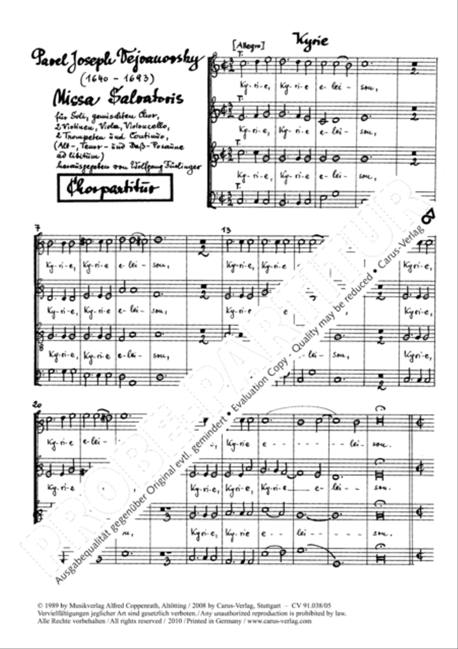 Missa Salvatoris 4-Part scores gallery preview page 3