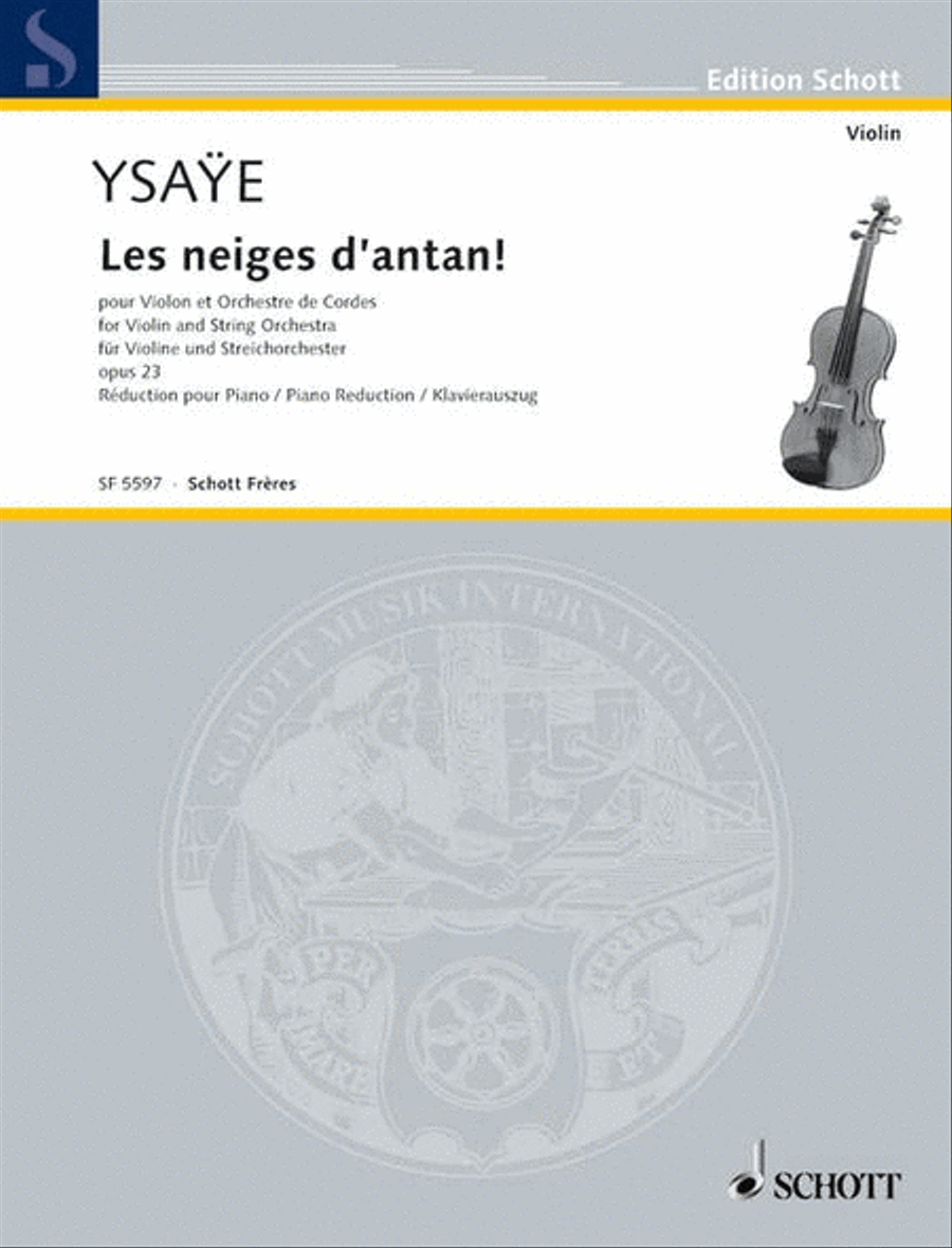 Les Neiges D'antan! Vocal/piano Score, Orig. Violin And String Orchestra Orchestra scores gallery preview page 1