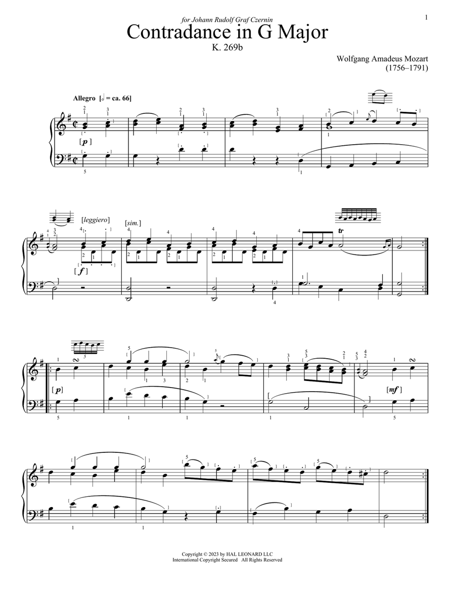 Contredance Contredance Piano Solo scores gallery preview page 1