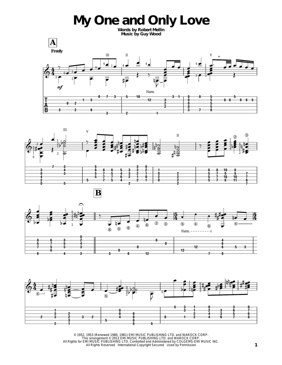 My One And Only Love Electric Guitar scores gallery preview page 1