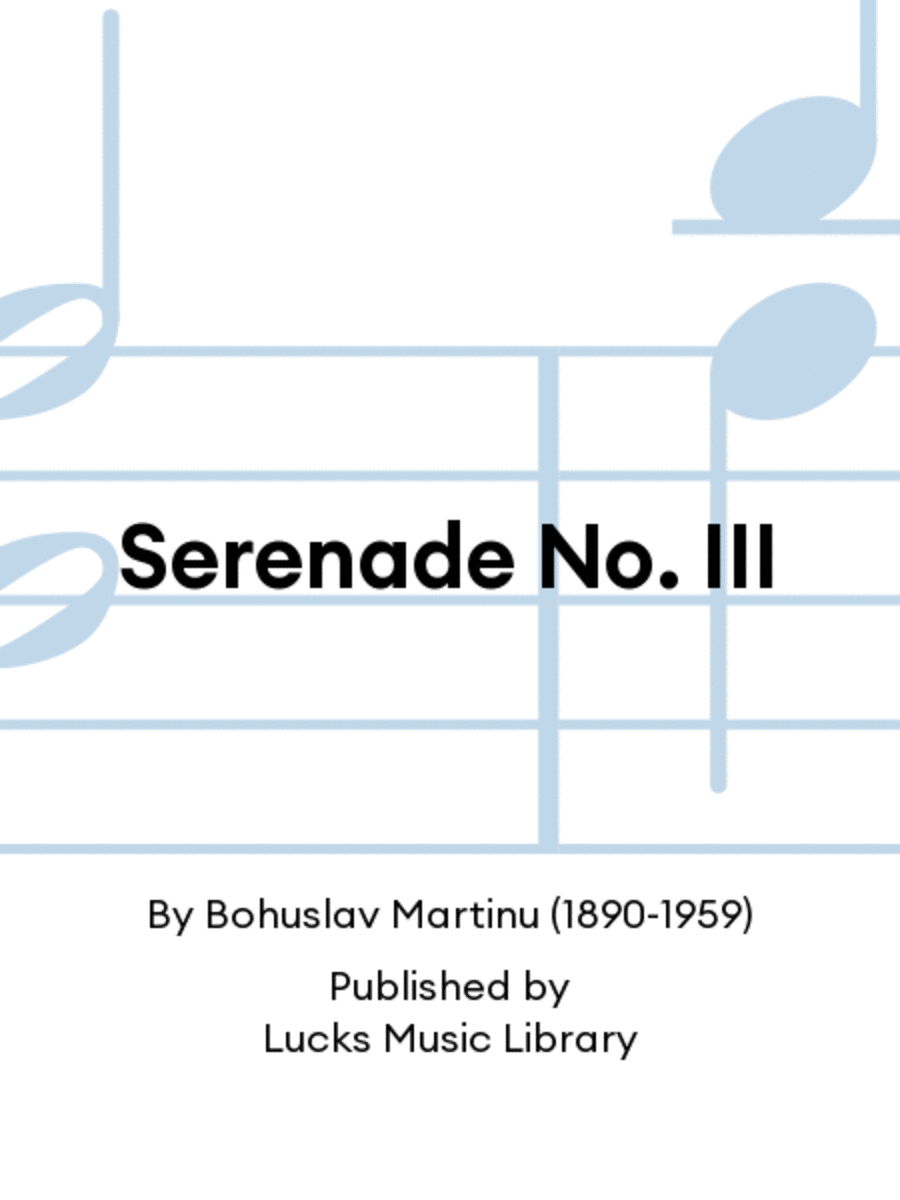 Serenade No. III Score scores gallery preview page 1