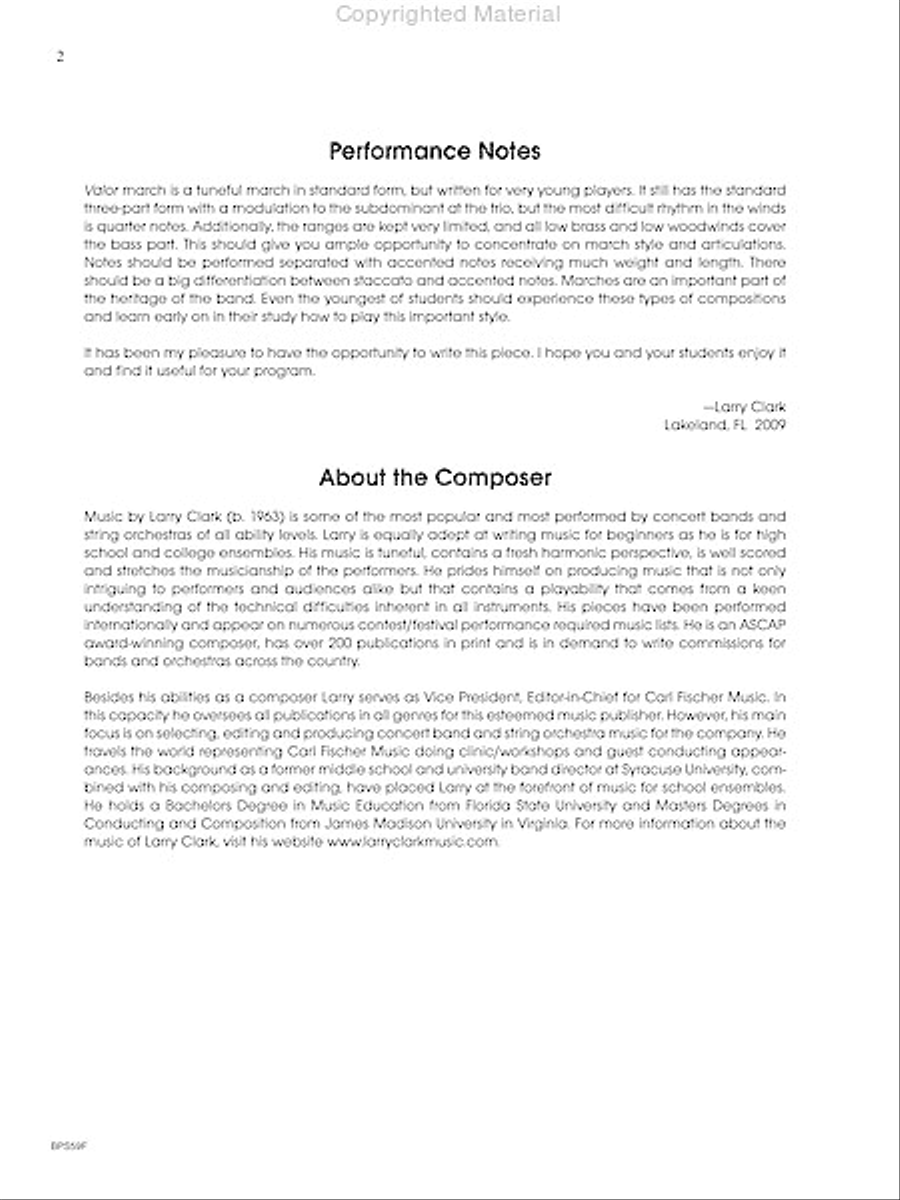 Valor Valor Concert Band scores gallery preview page 3