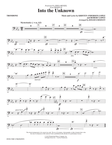 Into The Unknown (from Disney's Frozen 2) (arr. Roger Emerson) - Trombone