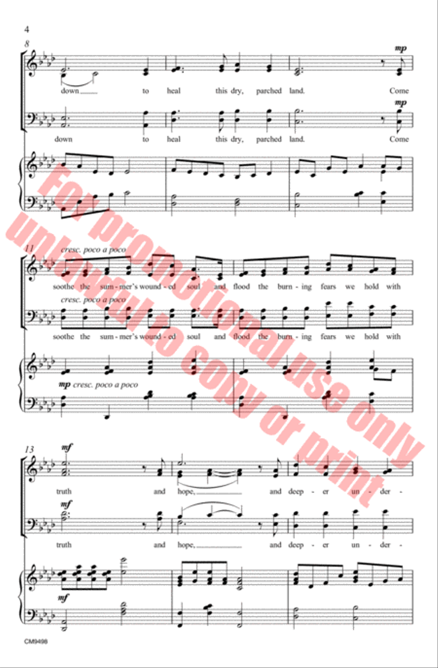 Peace, Like Welcome Rain Peace, Like Welcome Rain 4-Part scores gallery preview page 5