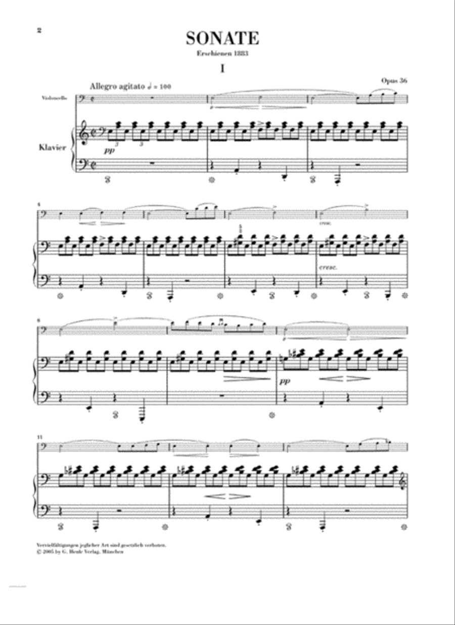 Violoncello sonata in a Minor Op. 36