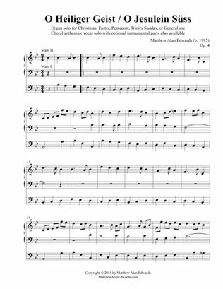 Op. 4 O Heiliger Geist / O Jesulein Süss (Organ solo)