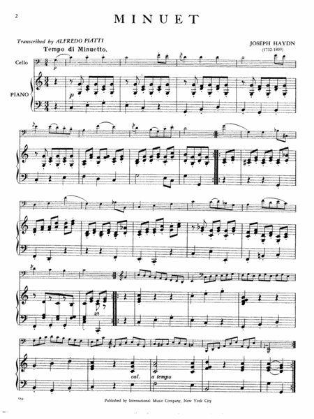 Minuet From Sonata In C Major (Hob. Vi, No. 6)