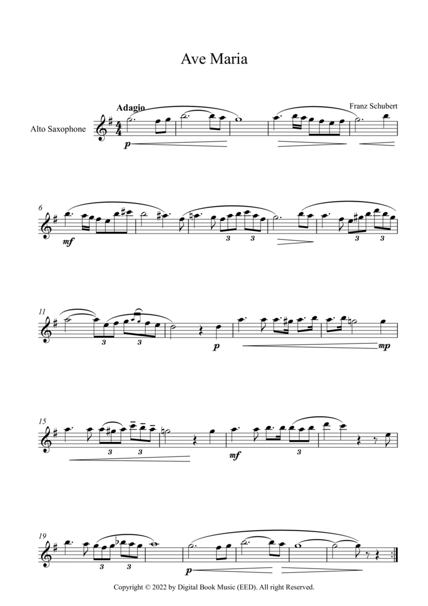 Ave Maria - Franz Schubert (Alto Sax)