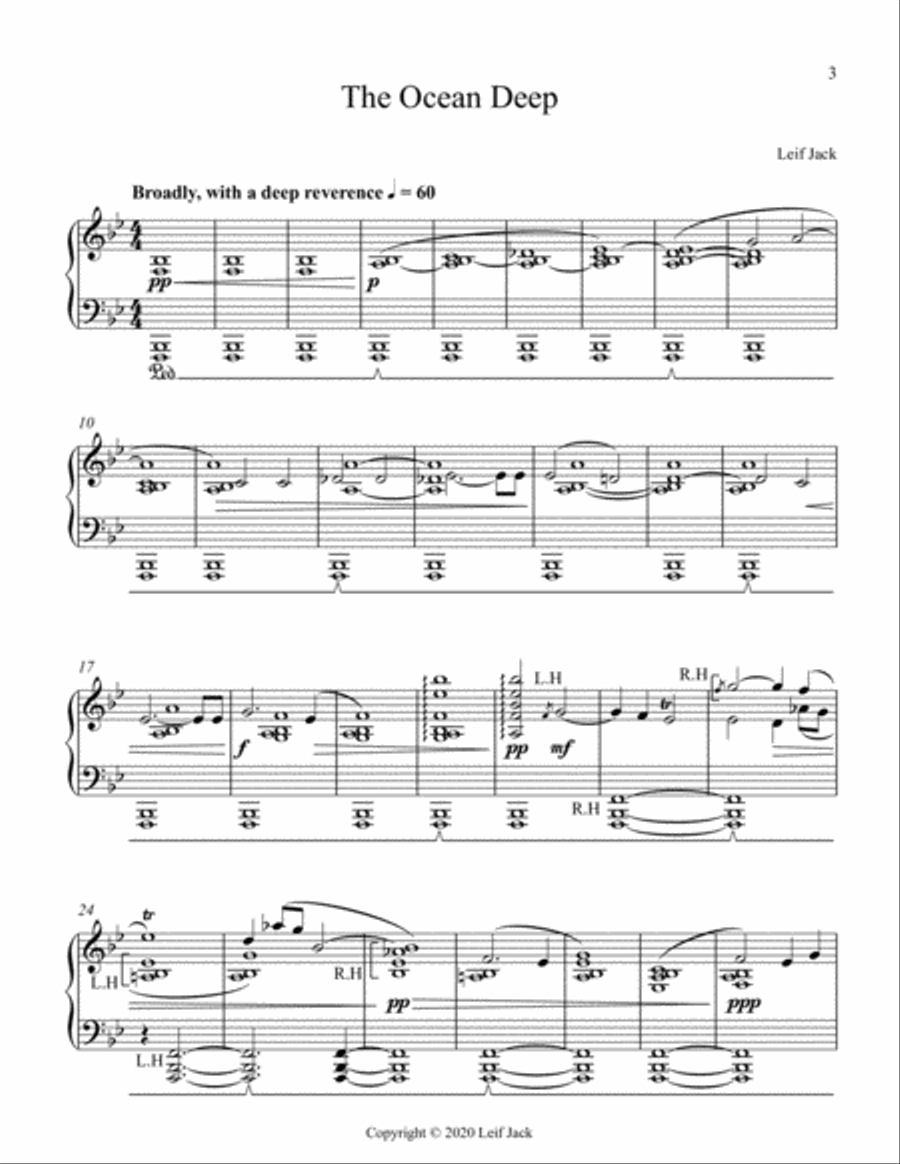 The Ocean Deep, Piano Version Piano Solo scores gallery preview page 3