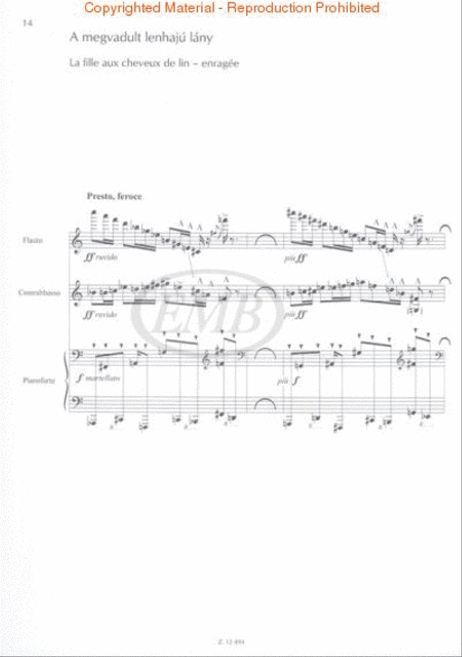 Bagatelles for Flute, Double Bass and Piano, Op. 14d Flute scores gallery preview page 3