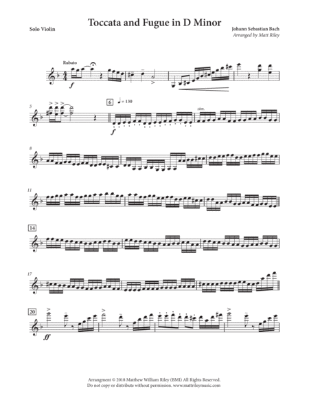 Toccata and Fugue in Dm - Violin and Accompaniment Track image number null