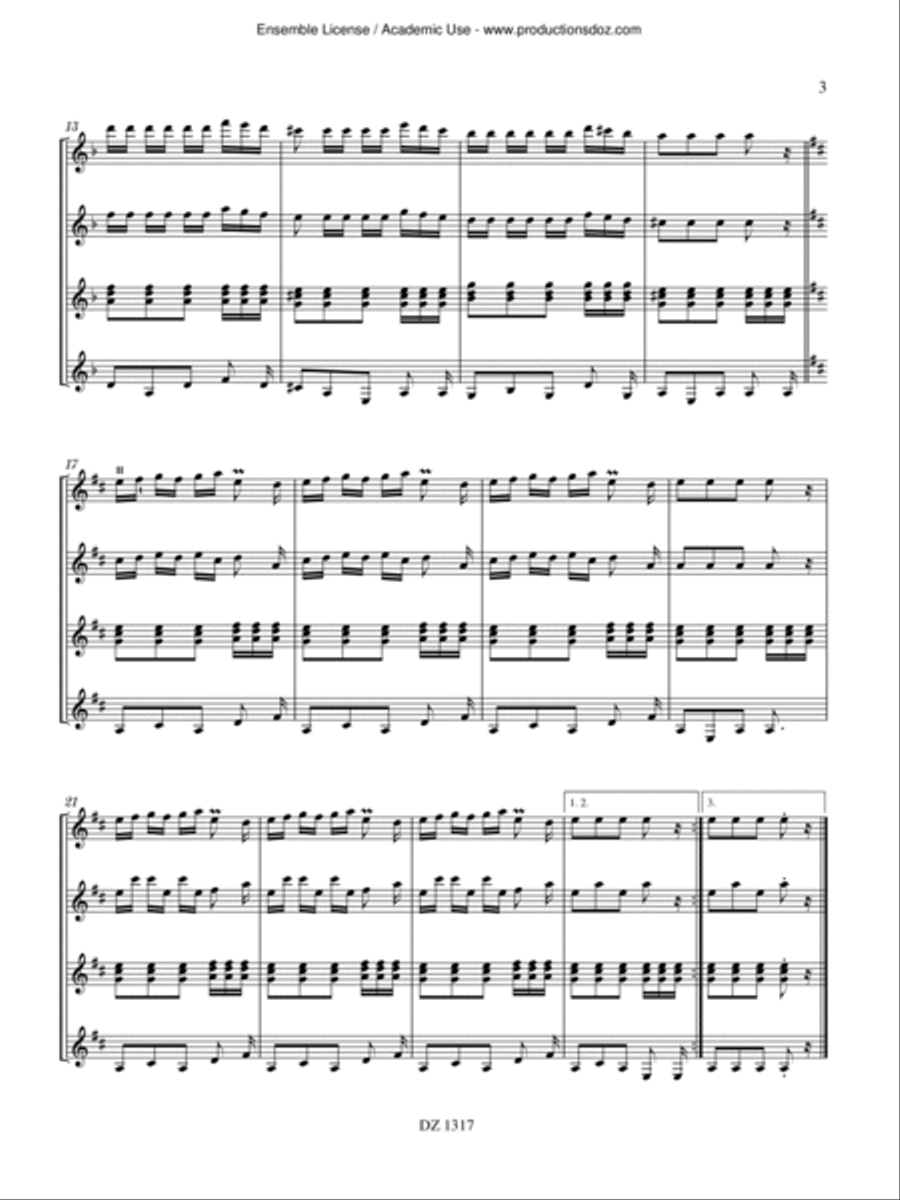 Musique facile pour 4 guitares - Roumanie (Cadineasca) Guitar Ensemble scores gallery preview page 3
