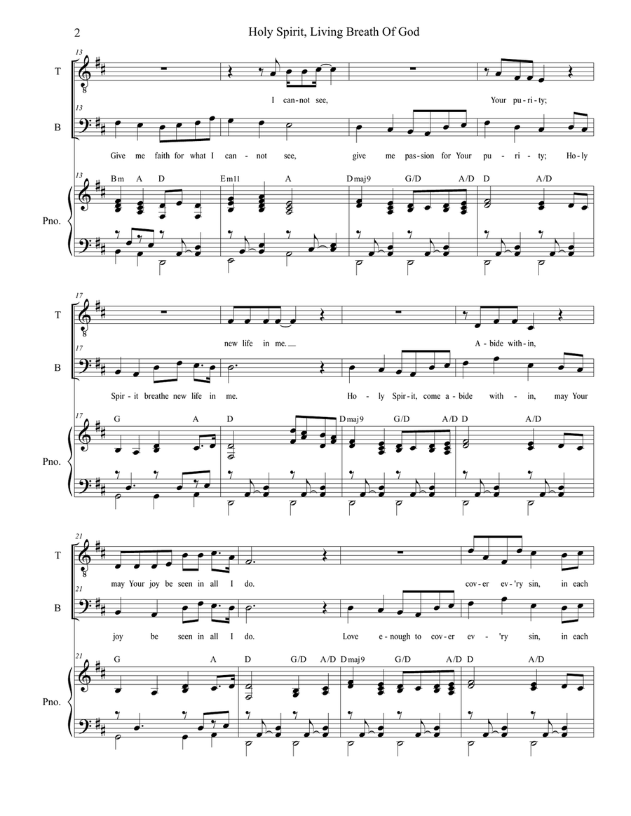 Holy Spirit, Living Breath Of God TB scores gallery preview page 2