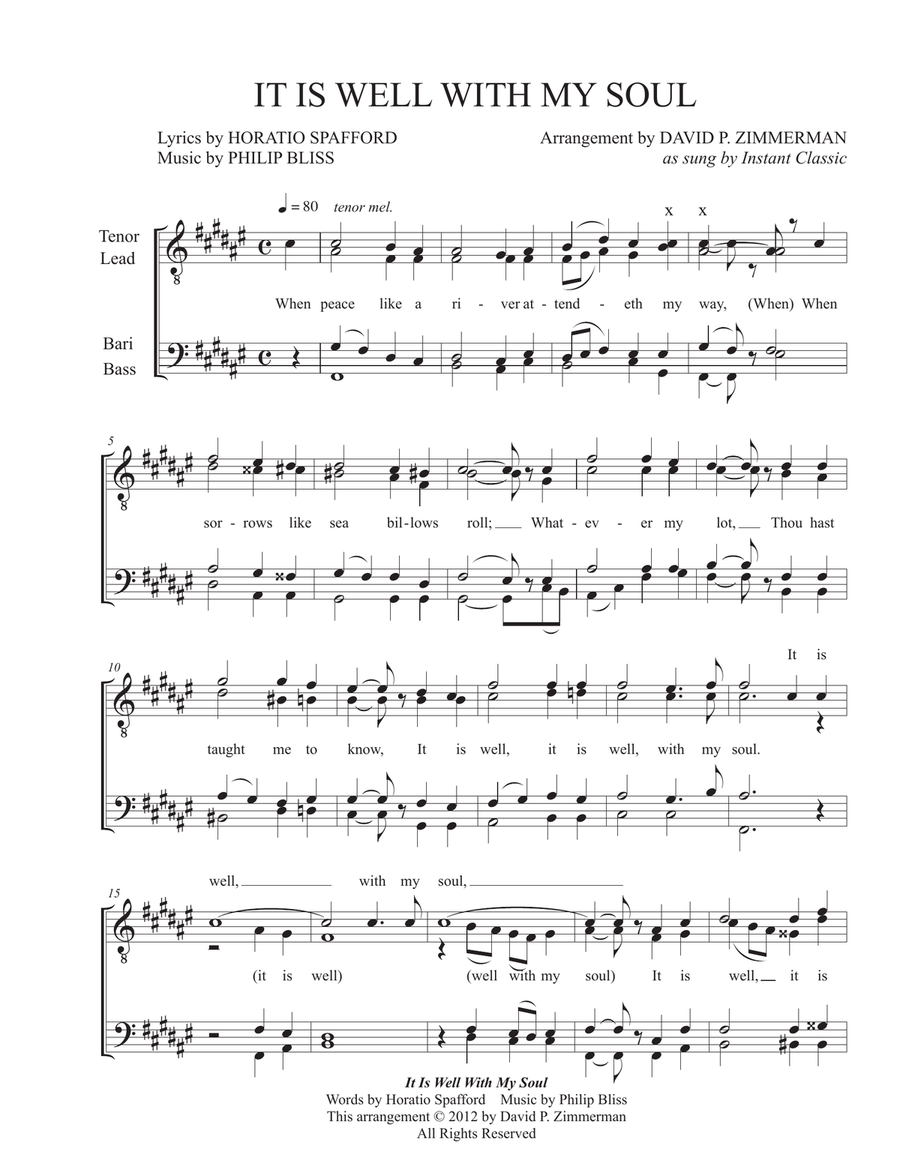 It Is Well With My Soul (TTBB) TTBB scores gallery preview page 1