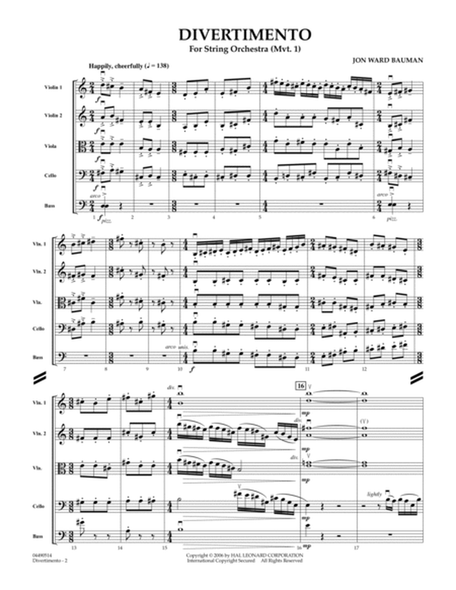 Divertimento for String Orchestra (Mvt. 1) - Conductor Score (Full Score)