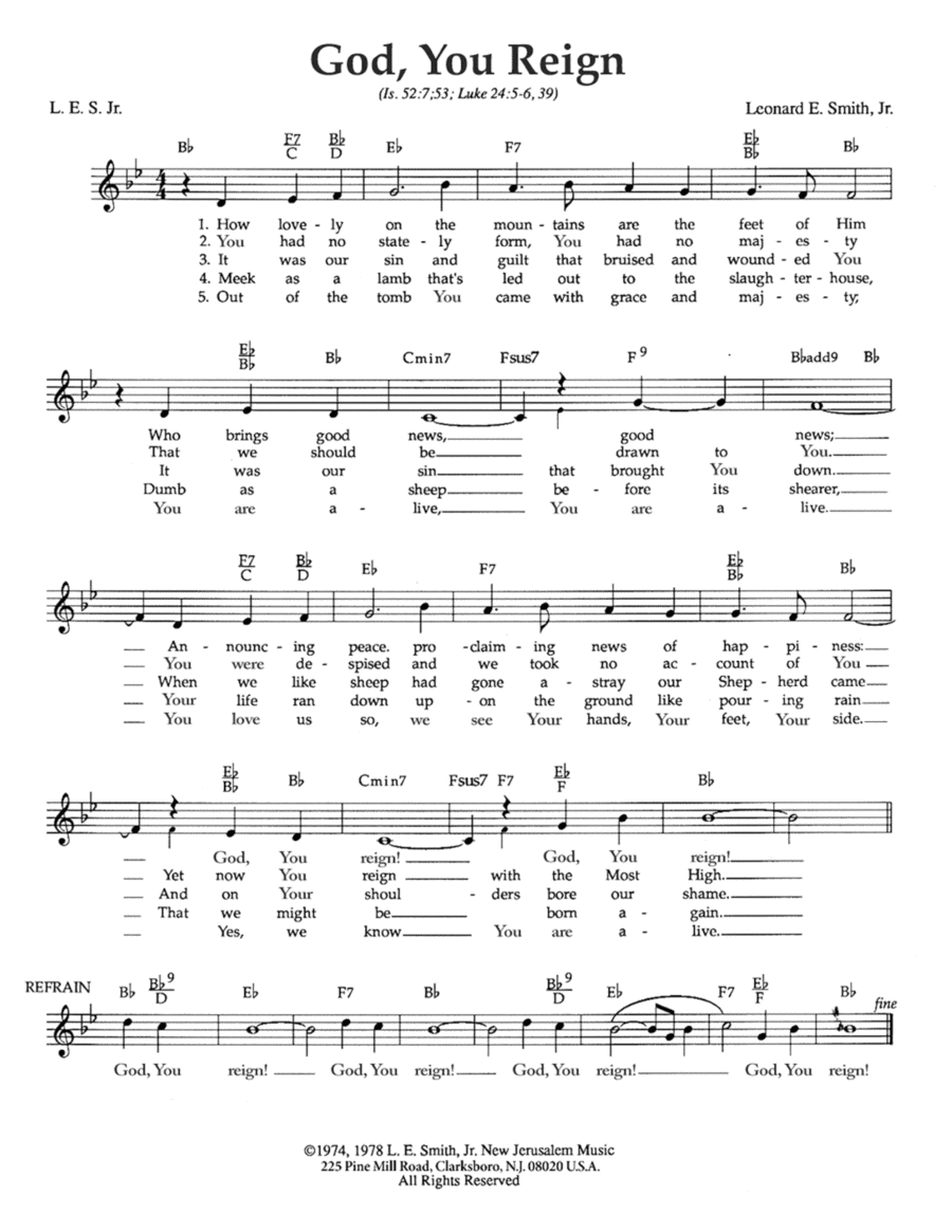God, You Reign Piano scores gallery preview page 1