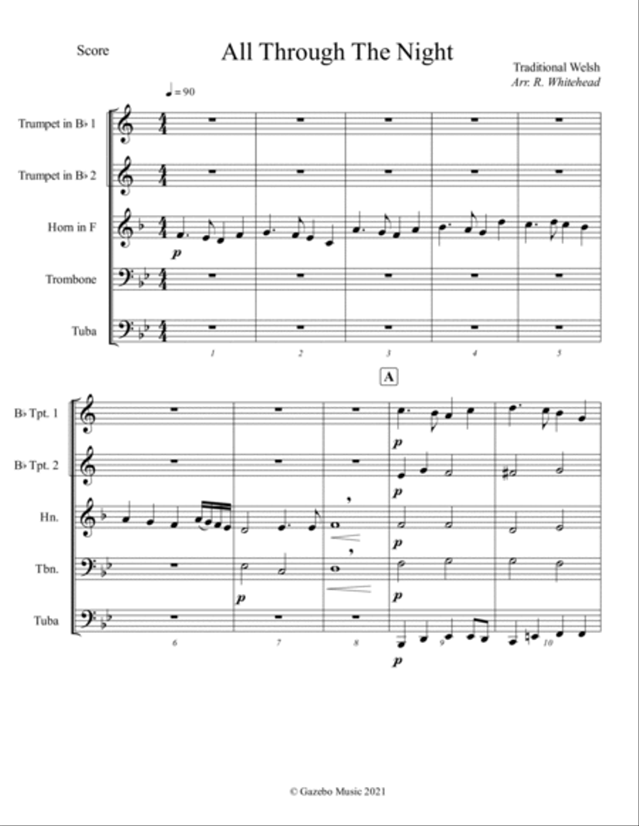 All Through The Night All Through The Night Brass Ensemble scores gallery preview page 6