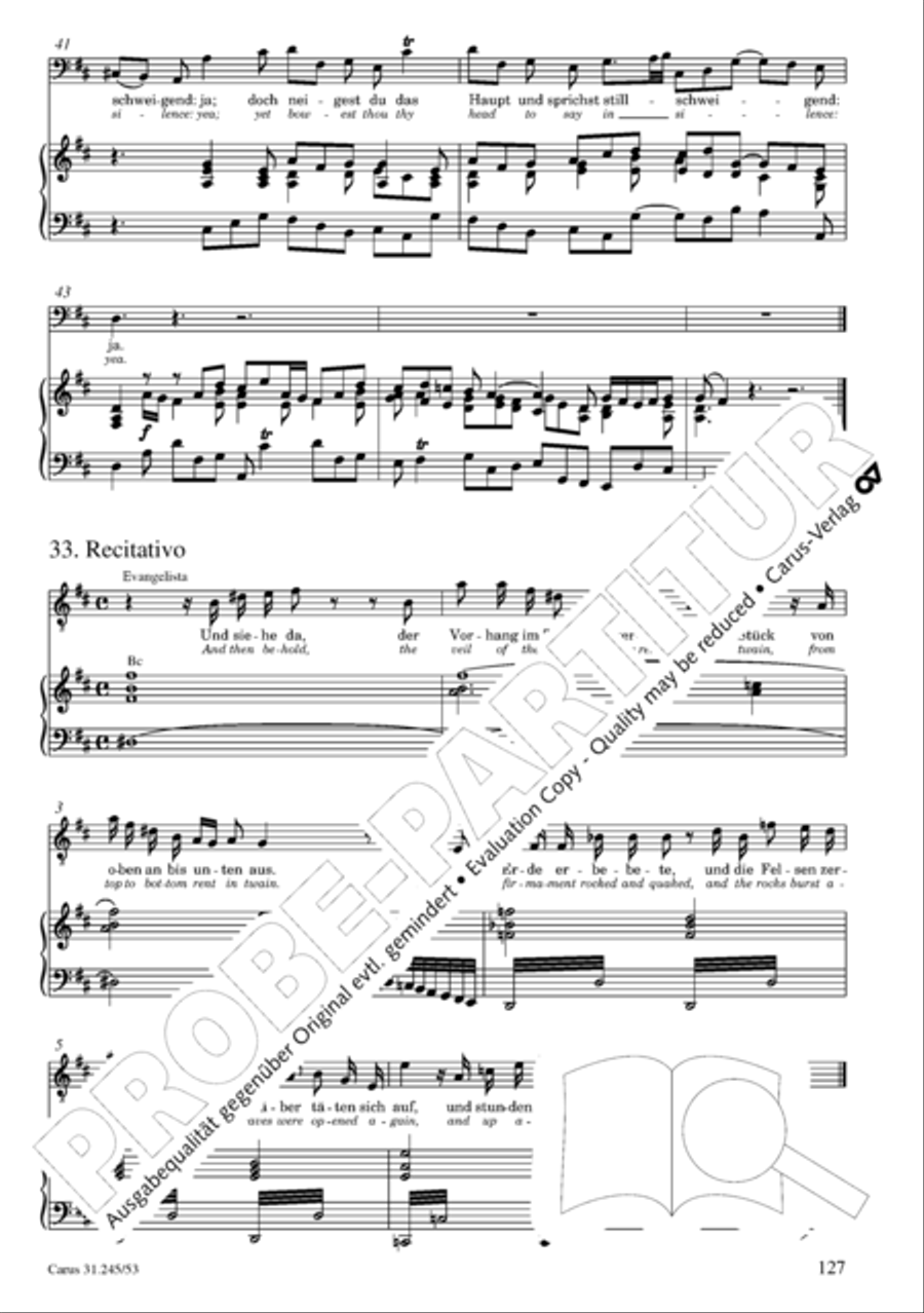 St. John Passion (Johannes-Passion) 4-Part scores gallery preview page 128