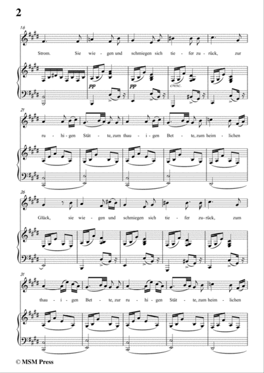 Schubert-Beim Winde,in e minor,for Voice&Piano Voice scores gallery preview page 4