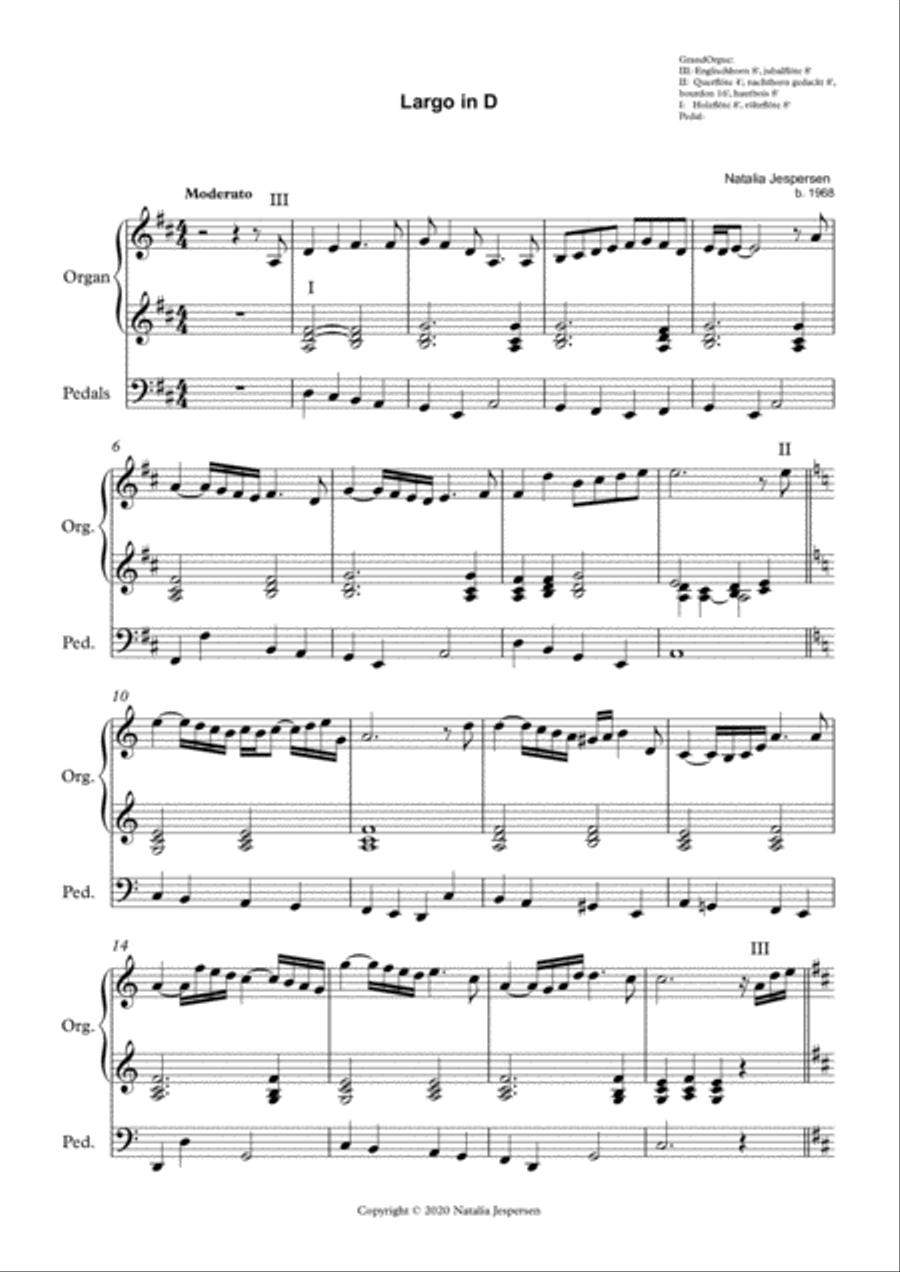 Largo in D Organ Solo scores gallery preview page 1