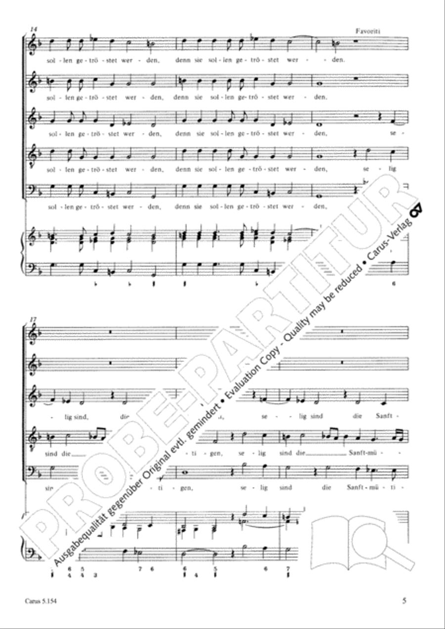 Selig sind, die da geistlich arm sind SSATB scores gallery preview page 6