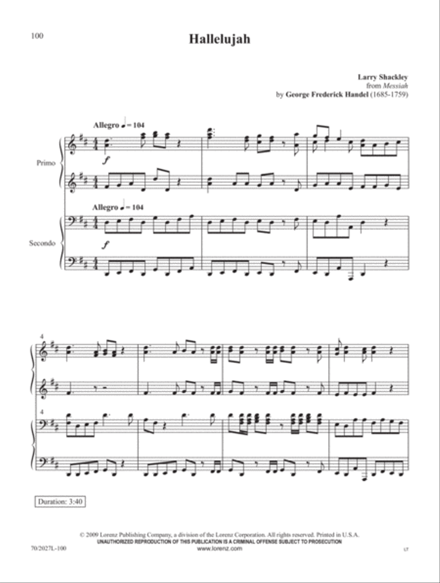 Four-Hand Favorites for Lent and Easter Piano Duet scores gallery preview page 38