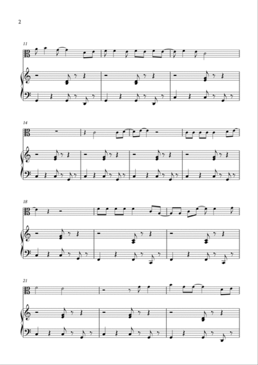 Kiss The Girl Viola scores gallery preview page 2