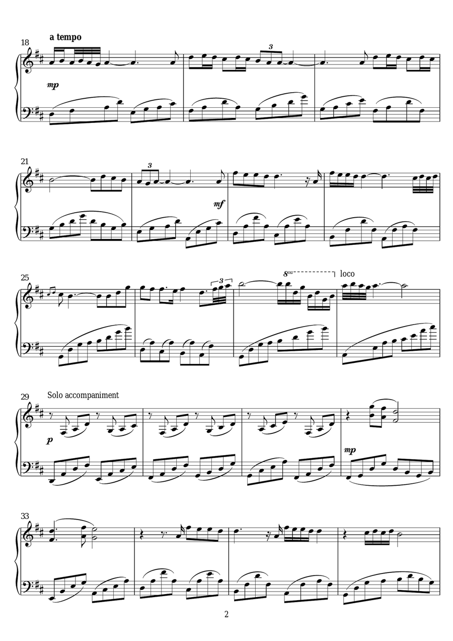 Gabriel's Oboe (from The Mission) (as performed by Sacha Puttnam) Piano Solo scores gallery preview page 2