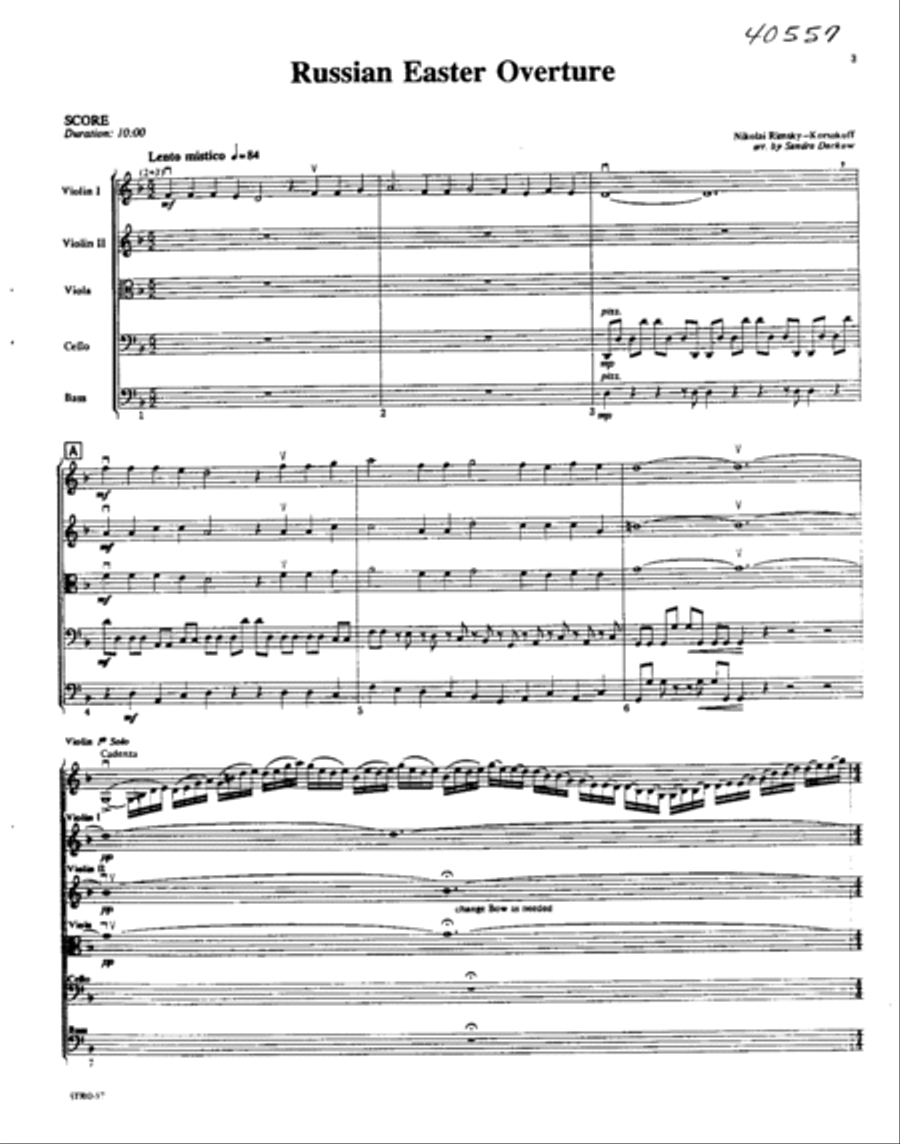 Russian Easter Overture, Op. 36 Orchestra scores gallery preview page 2