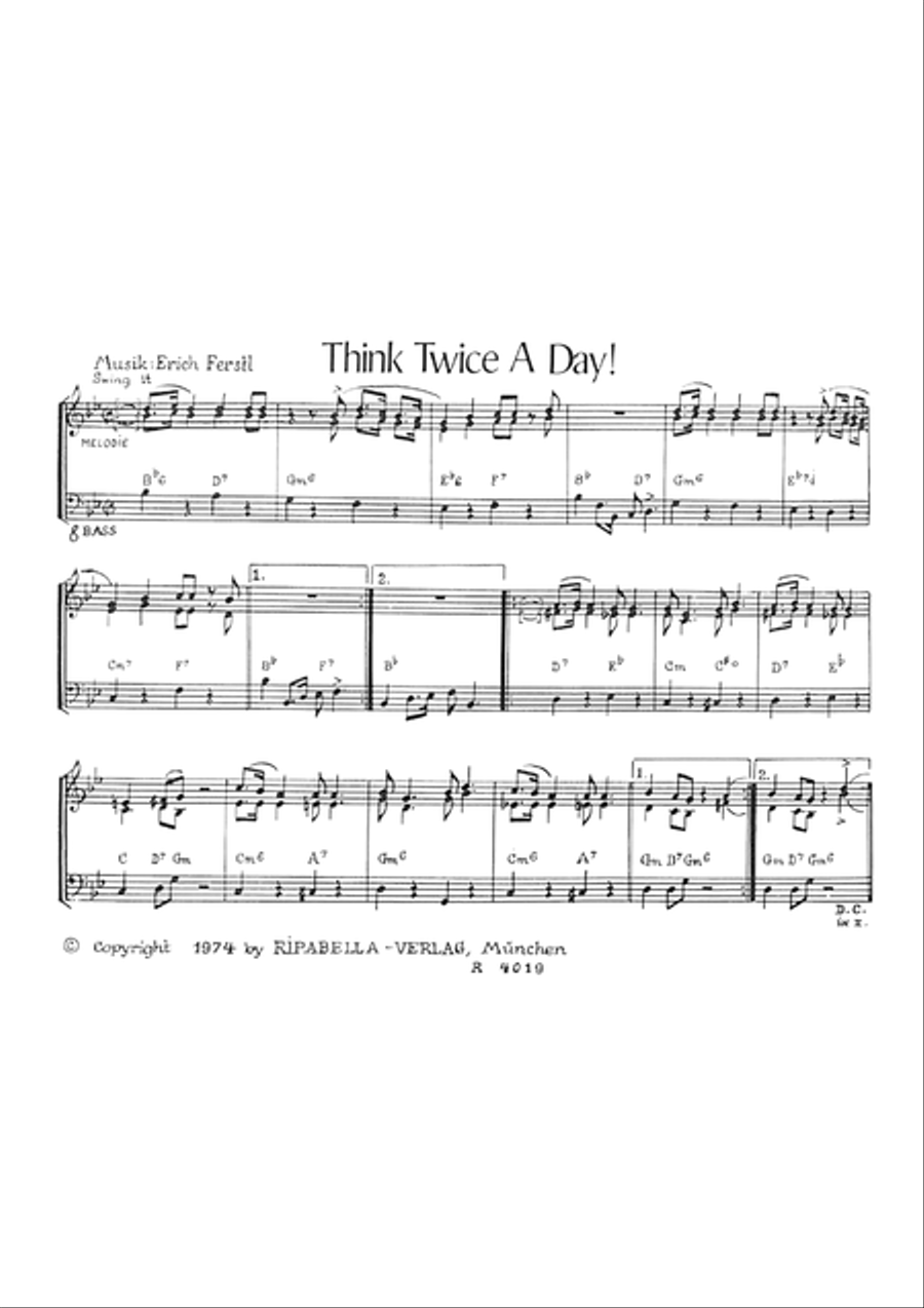 Think Twice A Day! Think Twice A Day! Piano Solo scores gallery preview page 3