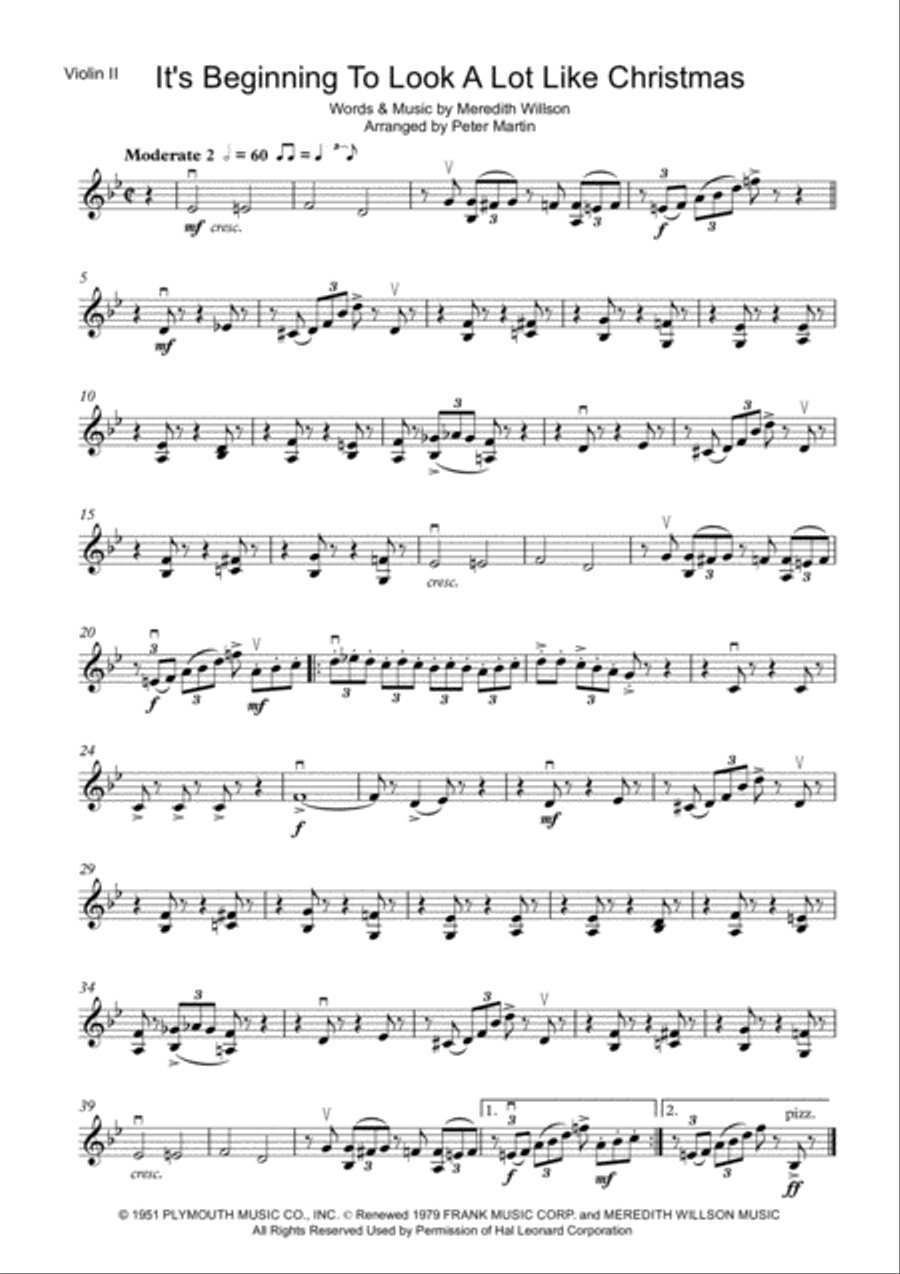 It's Beginning To Look Like Christmas String Quartet scores gallery preview page 4