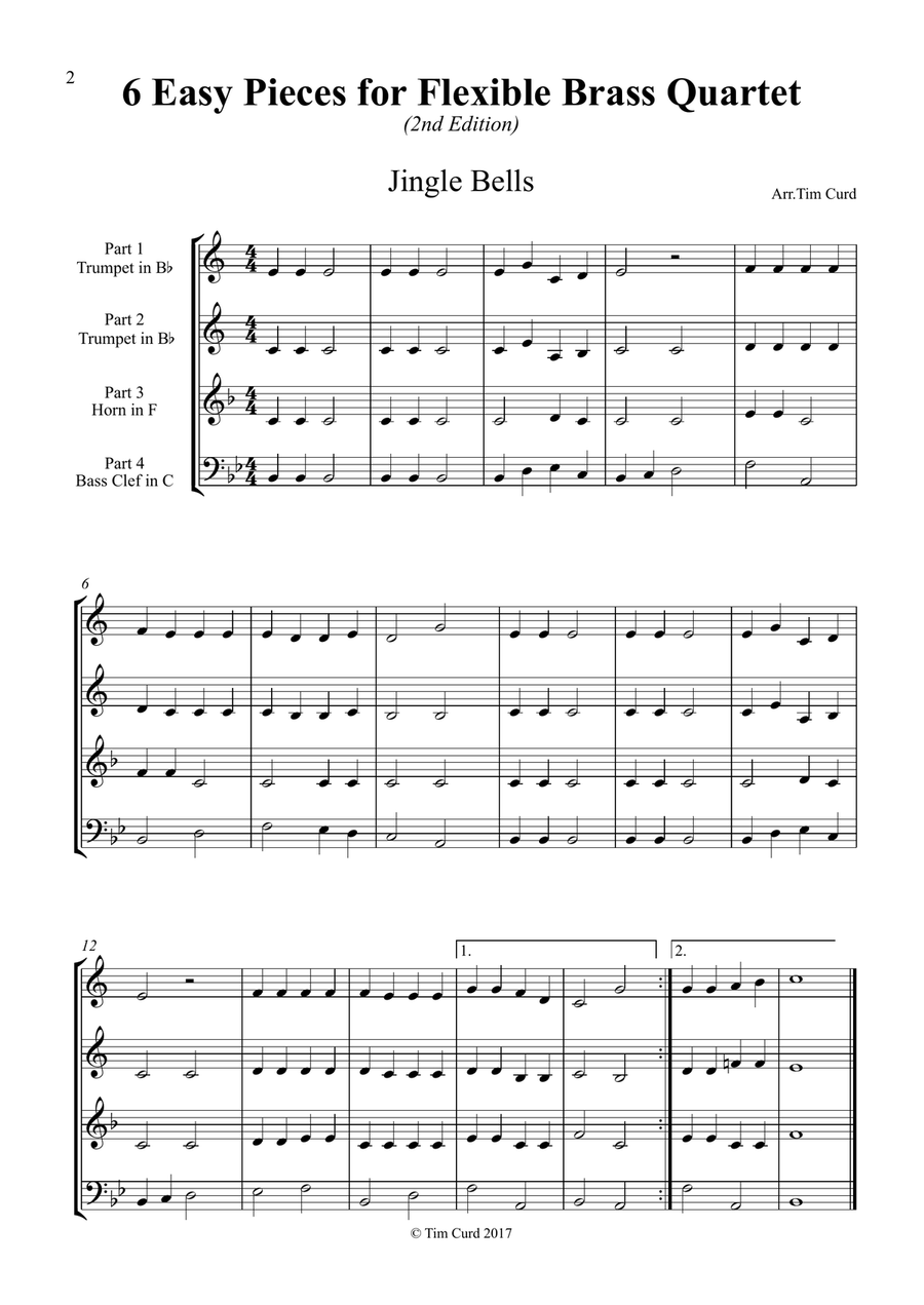 6 Easy Pieces for Flexible Brass Ensemble Brass Ensemble scores gallery preview page 2