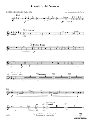 Carols of the Season: (wp) 3rd B-flat Trombone T.C.