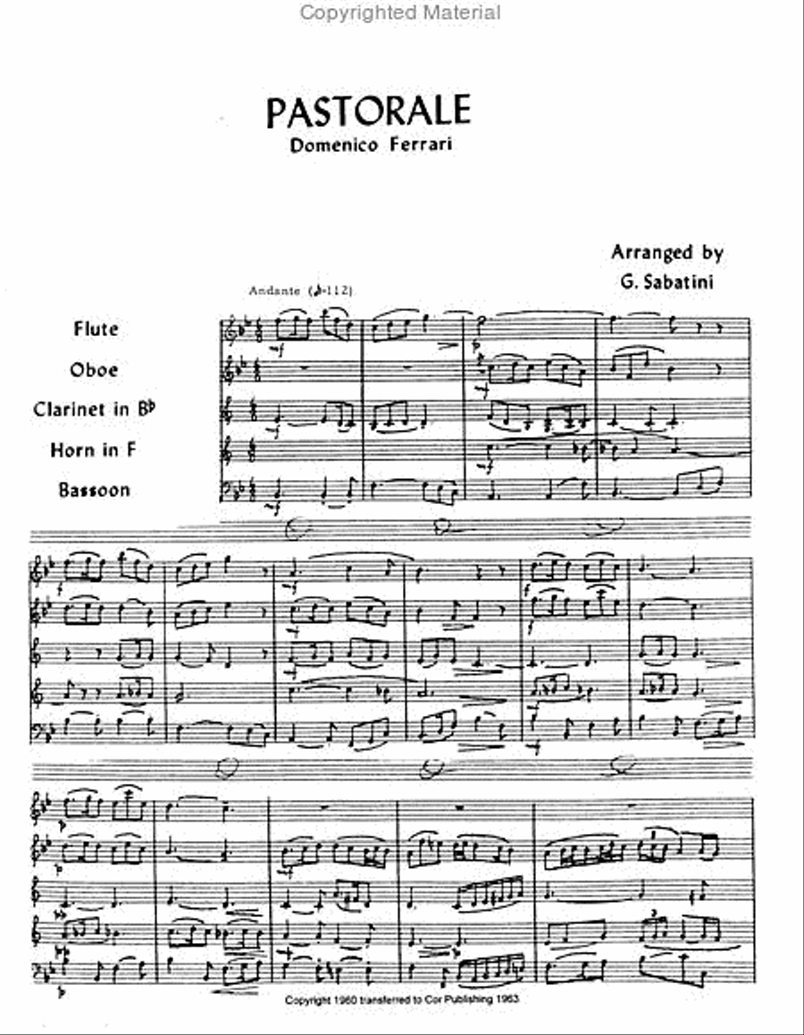 Pastorale (William Sabatini) Woodwind Quintet scores gallery preview page 2