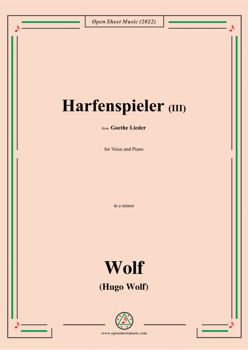 Wolf-Harfenspieler III,in e minor,IHW10 No.3 image number null