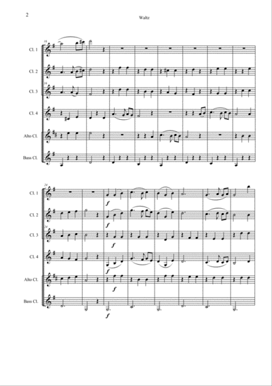 Waltz for Clarinet Choir Clarinet Choir scores gallery preview page 3