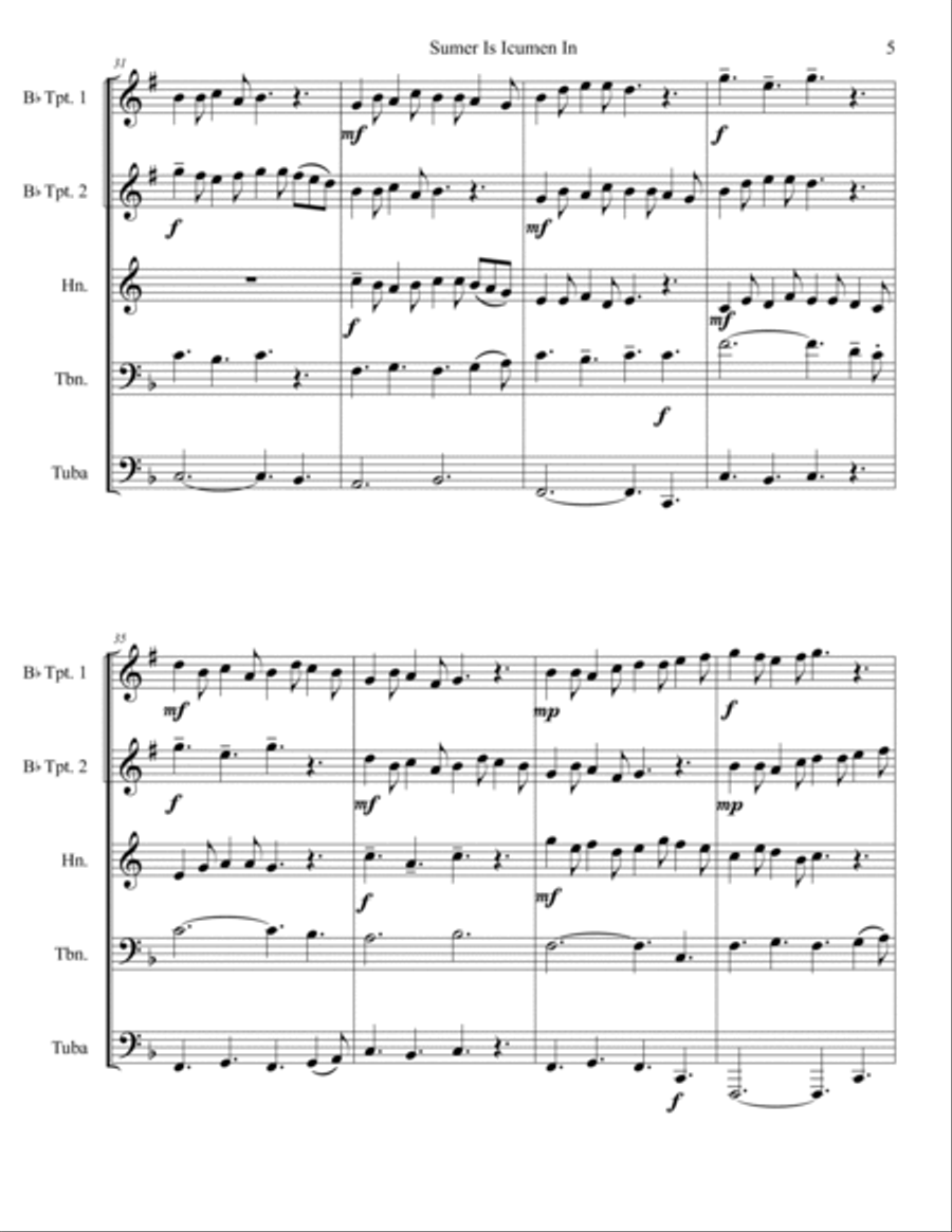 Sumer Is Icumen In Chamber Music scores gallery preview page 5