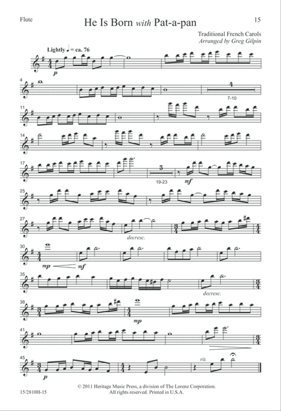 He Is Born with Pat-a-pan 3-Part scores gallery preview page 16