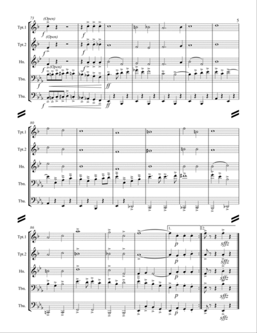 March - Joyce’s 71st N.Y. Regiment March (for Brass Quintet) Brass Quintet scores gallery preview page 6