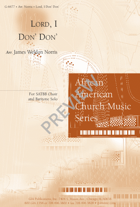 Book cover for Lord, I Don' Don'