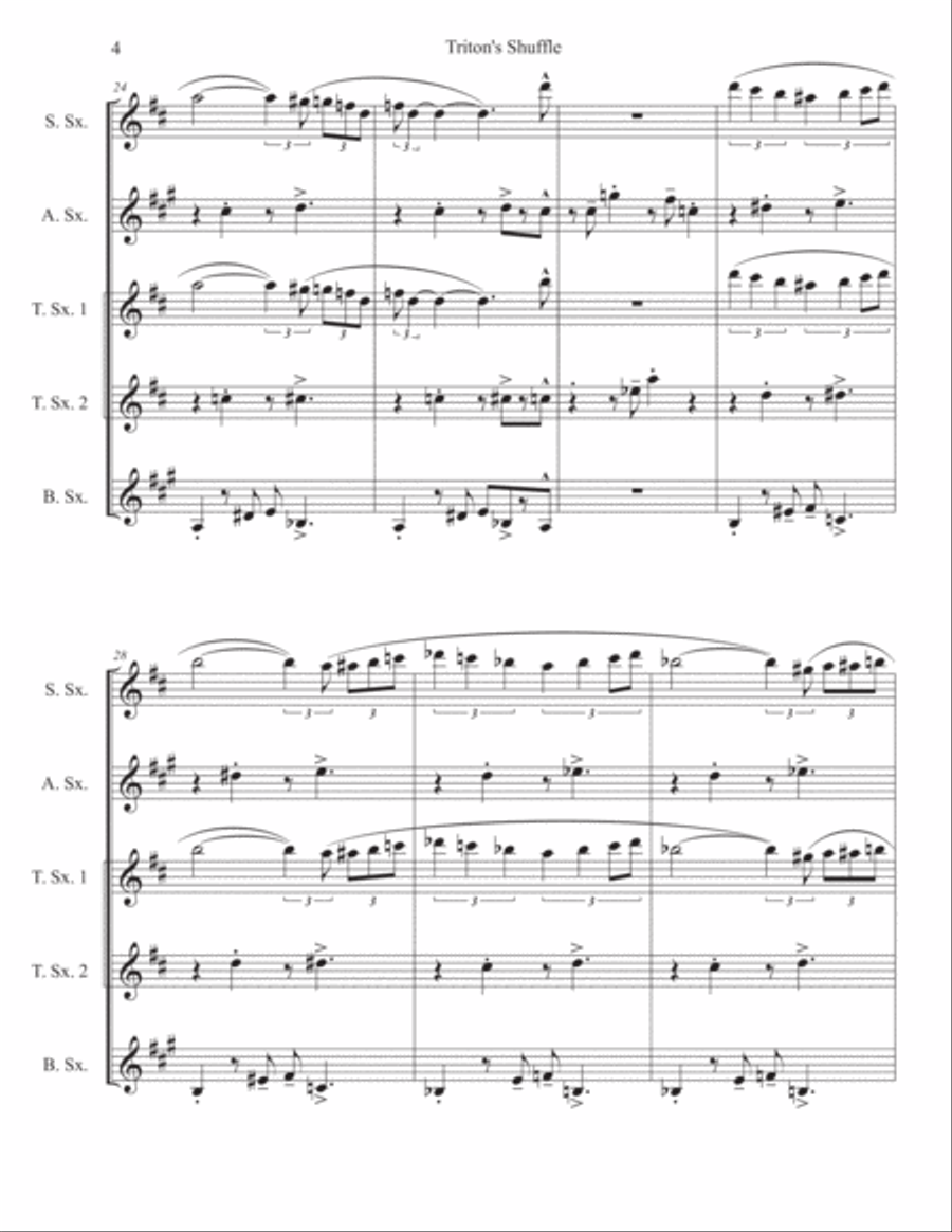 Triton's Shuffle Triton's Shuffle Woodwind Quintet scores gallery preview page 5