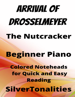Arrival of Drosselmeyer Nutcracker Beginner Piano Sheet Music with Colored Notation