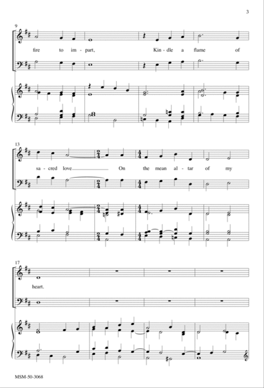 O Thou Who Camest from Above 4-Part scores gallery preview page 3